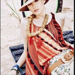 Boho Red Striped Sleeveless Women’s Tank Top